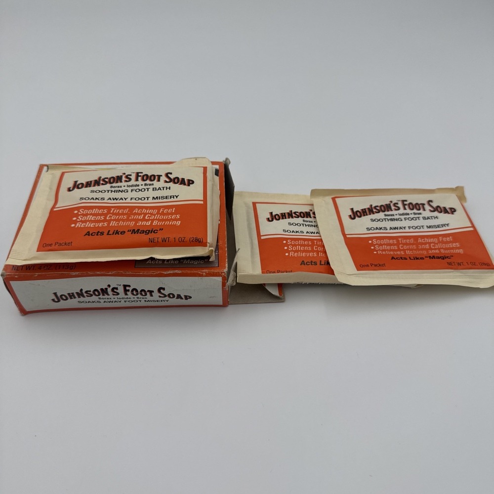 Vintage JOHNSON'S Foot Soap Powder - 3 Packets With Box Discontinued